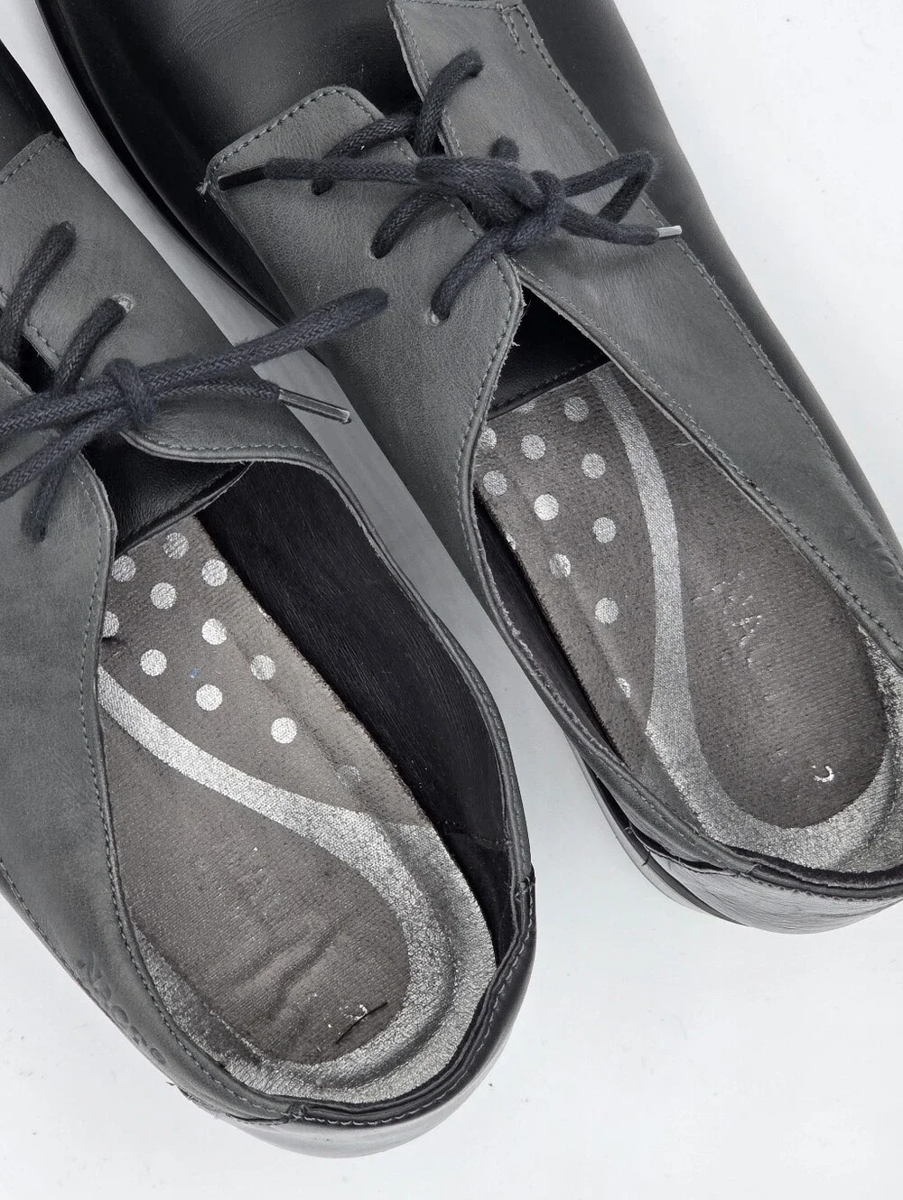Naot Two-Tone Black and Gray Lace-Up Oxfords